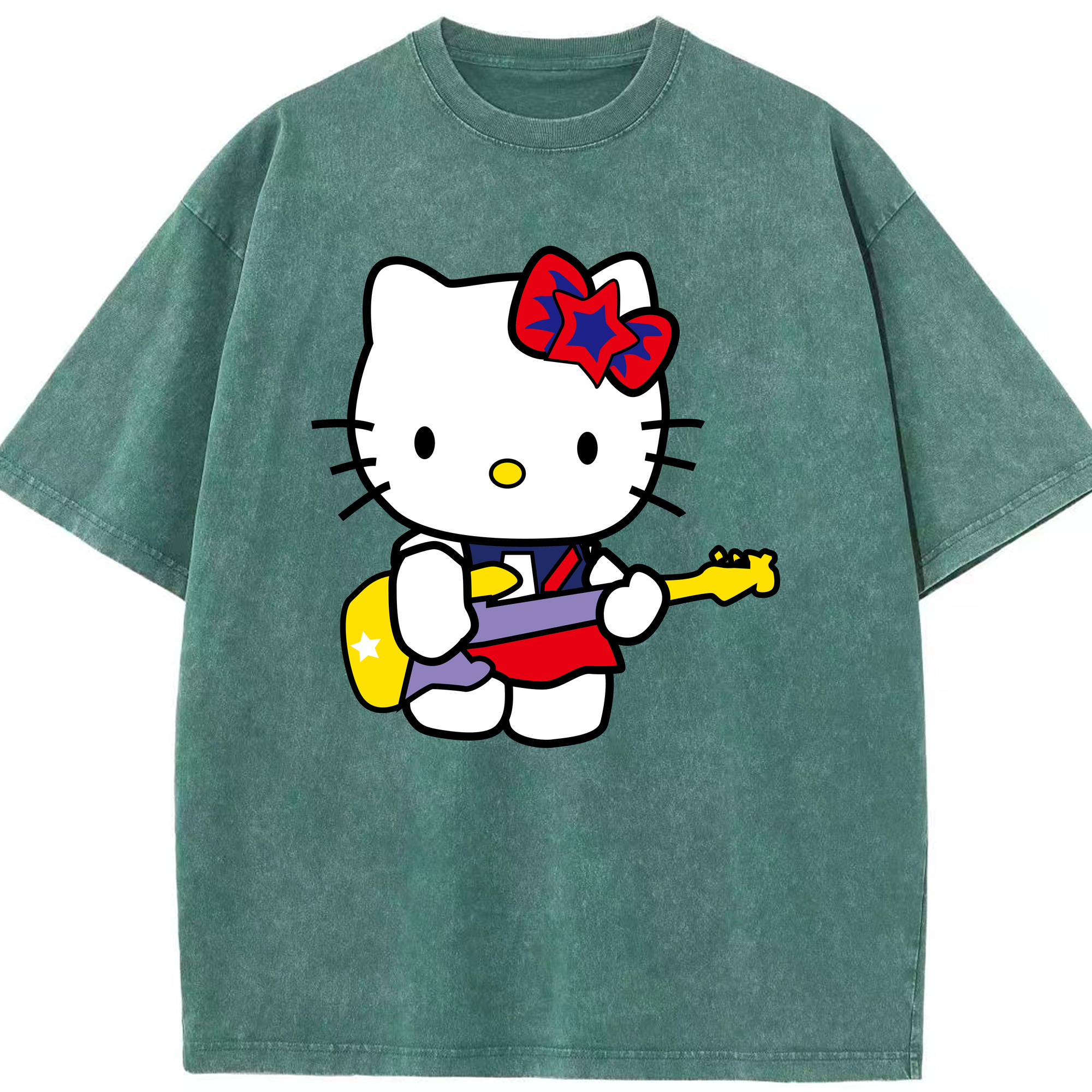 （画像用） Hello Kitty ハローキティ 綿100% ヴィンテージ風 半袖Tシャツ（フロントプリント）